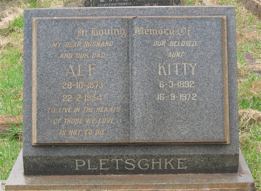 PLETSCHKE Alf 1873-1954 :: PLETSCHKE Kitty 1892-1972