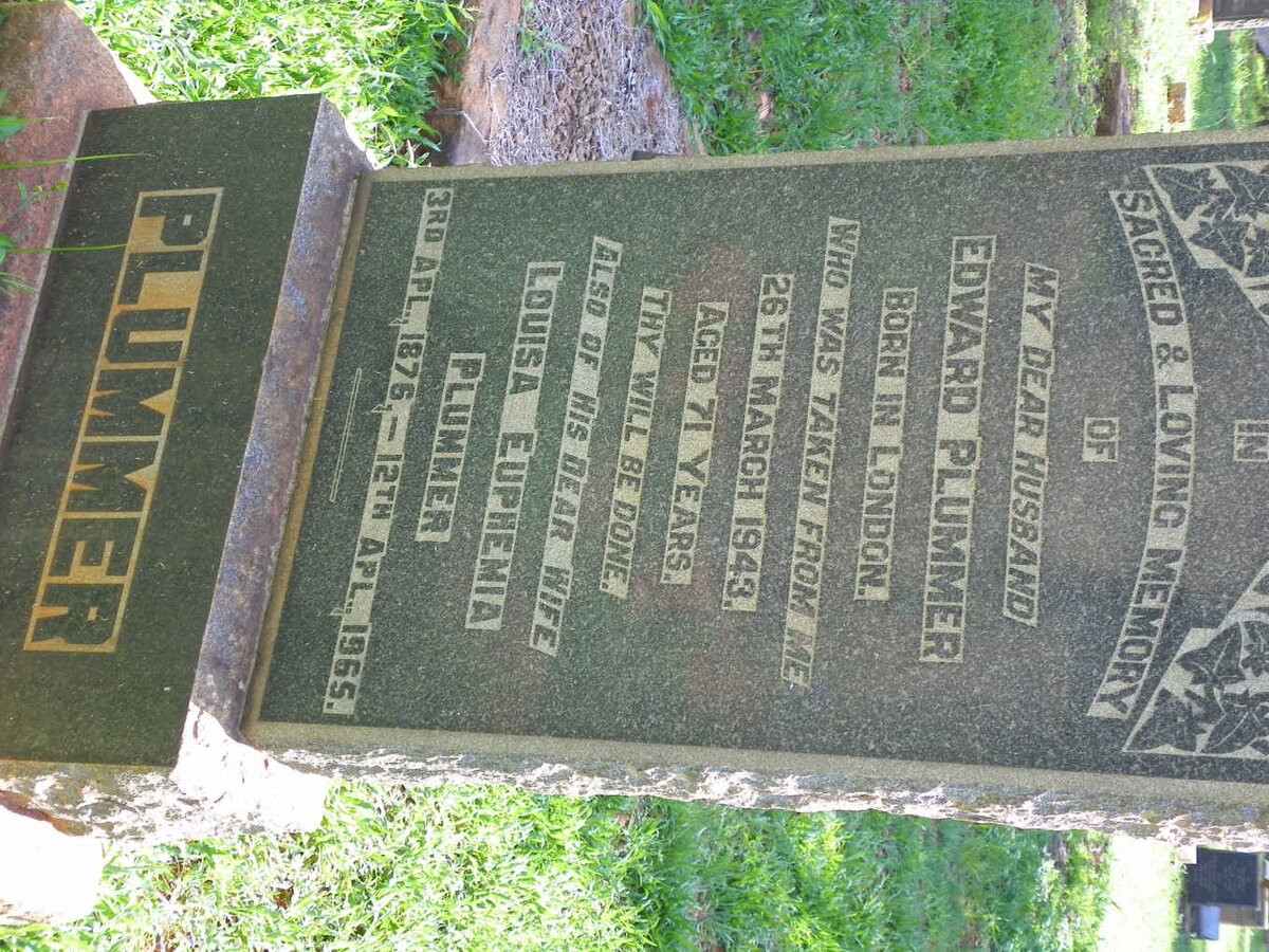 PLUMMER Edward -1943 &amp; Louisa Euphemia 1876-1965