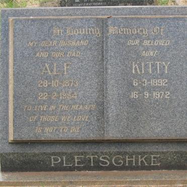 PLETSCHKE Alf 1873-1954 :: PLETSCHKE Kitty 1892-1972