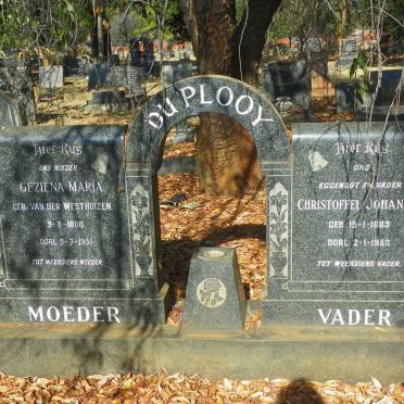 PLOOY Christoffel Johannes, du 1883-1950 &amp; Gezina Maria VAN DER WESTHUIZEN 1880-1951