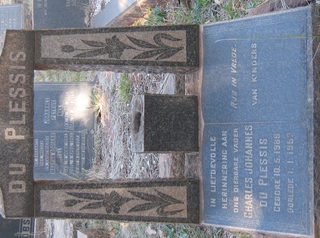 PLESSIS Charles Johannes, du 1889-1953