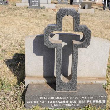 PLESSIS Agnese Giovannina, du nee CORAZZIN