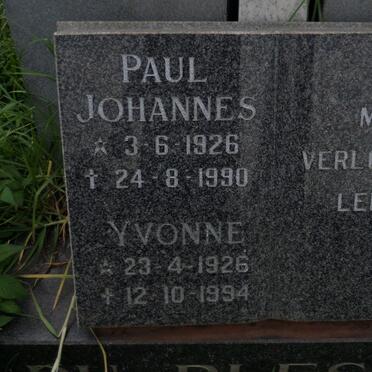 PLESSIS Paul Johannes, du 1926-1990 &amp; Yvonne 1926-1994