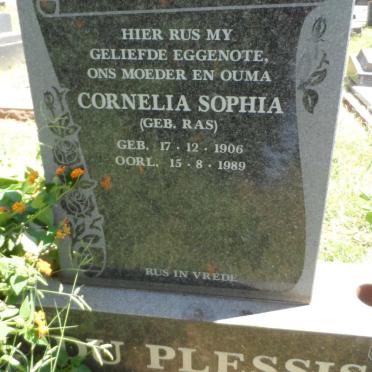 PLESSIS Cornelia Sophia, du nee RAS 1906-1989