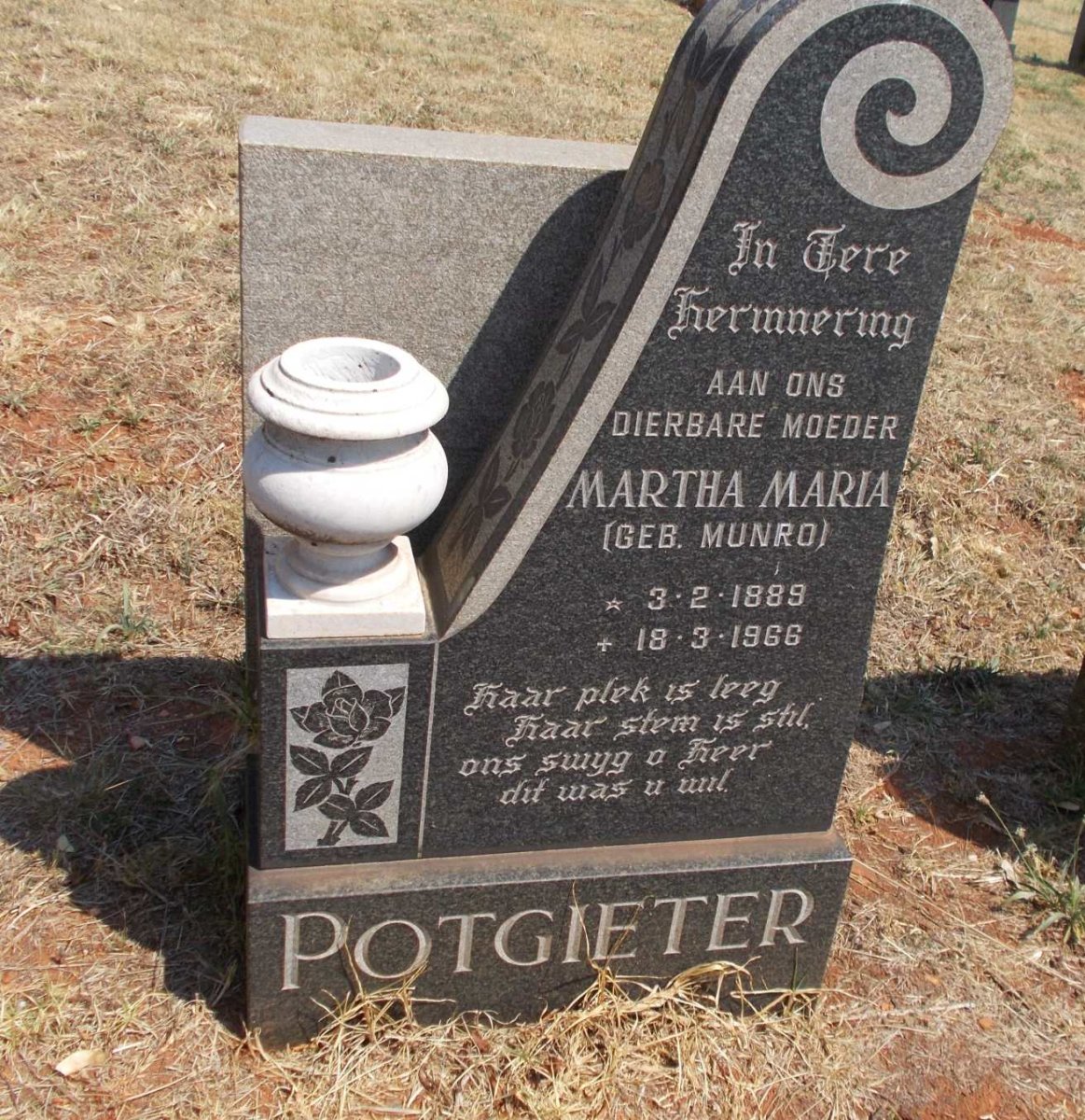 POTGIETER Martha Maria nee MUNRO 1889-1966