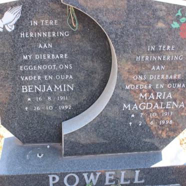 POWELL Benjamin 1911-1992 &amp; Maria Magdalena 1913-1998