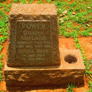 POWER Doreen Adelaide 1926-1986 :: POWER Nicole Irene 1964-1964