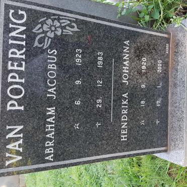 POPERING Abraham Jacobus, van 1923-1983 &amp; Hendrika Johanna 1920-2000