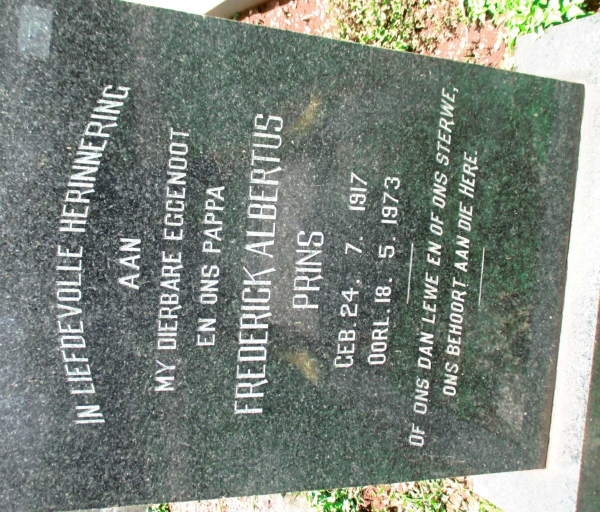 PRINS Frederick Albertus 1917-1973