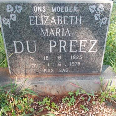 PREEZ Elizabeth Maria, du 1925-1978
