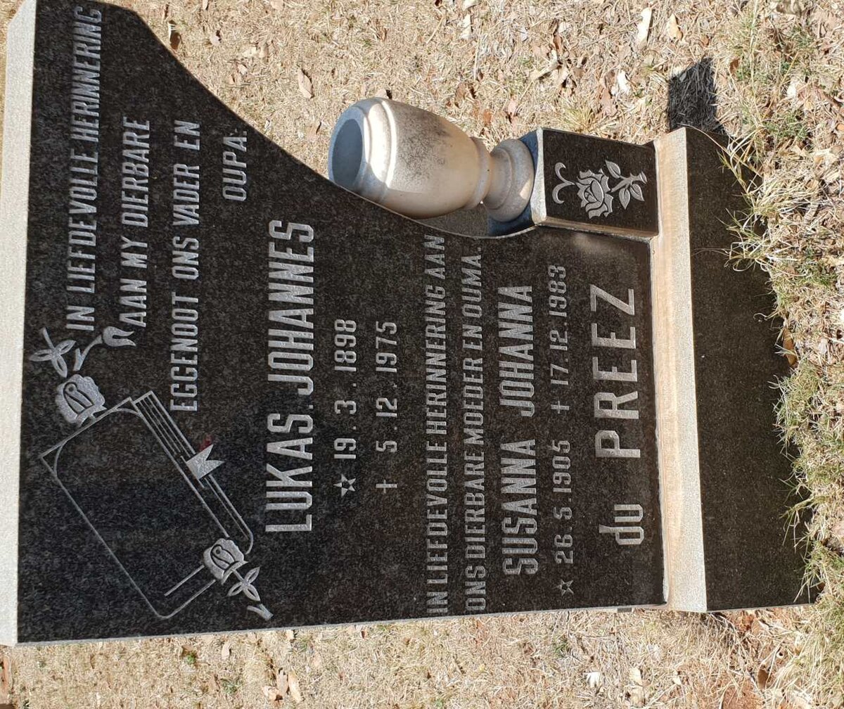 PREEZ Lukas Johannes, du 1898-1975 &amp; Susanna Johanna 1905-1983