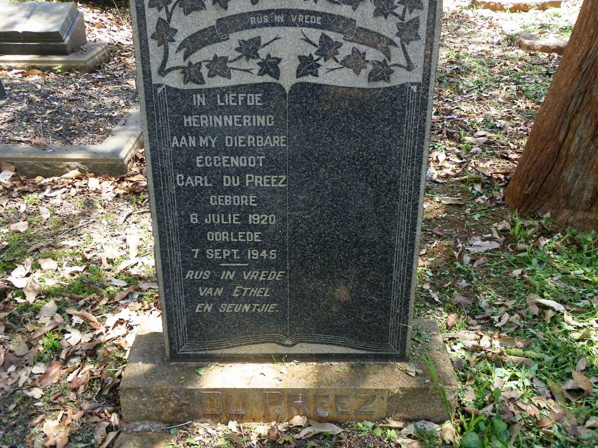 PREEZ Carl, du 1920-1945