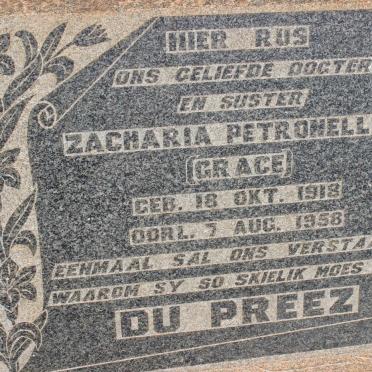 PREEZ Zacharia Petronella, du 1918-1958