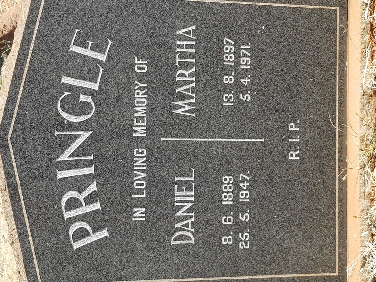 PRINGLE Daniel 1889-1947 &amp; Martha 1897-1971