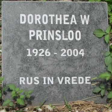 PRINSLOO Dorothea W. 1926-2004