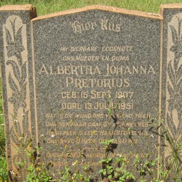 PRETORIUS Albertha Johanna 1907-1951