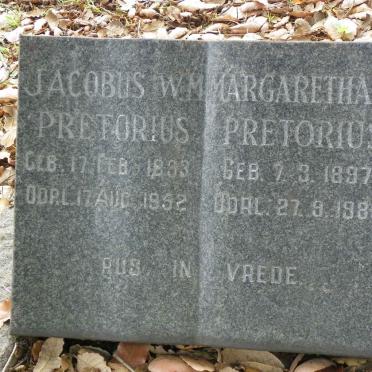 PRETORIUS Jacobus W.M. 1893-1952 &amp; Margaretha J. 1897-1980