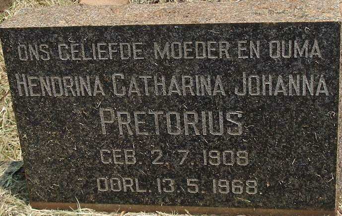 PRETORIUS Hendrina Catharina Johanna 1908-1968
