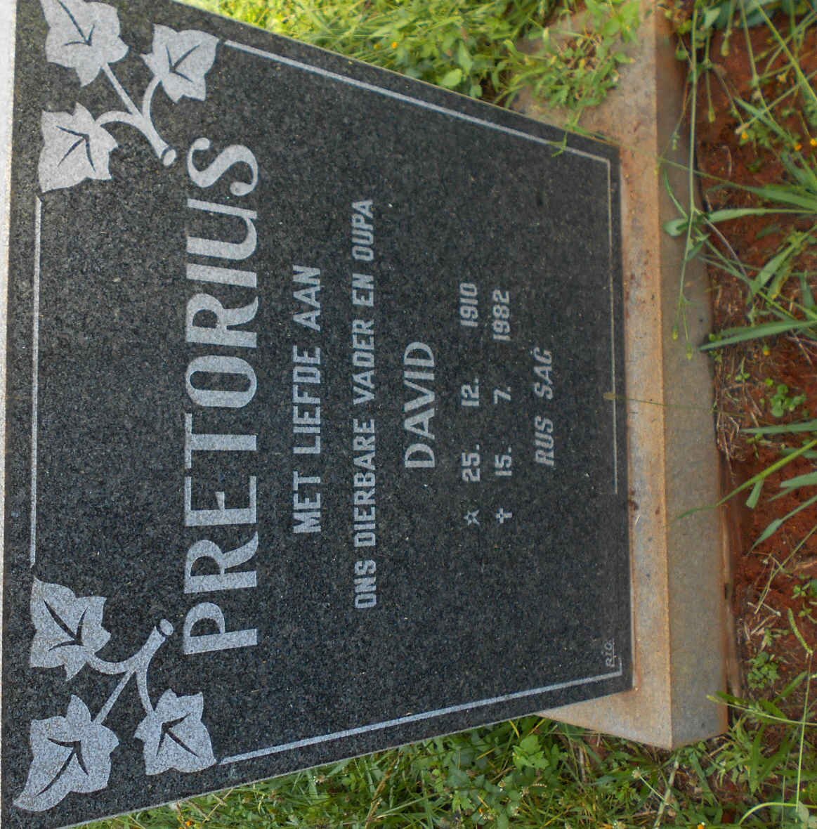 PRETORIUS David 1910-1982