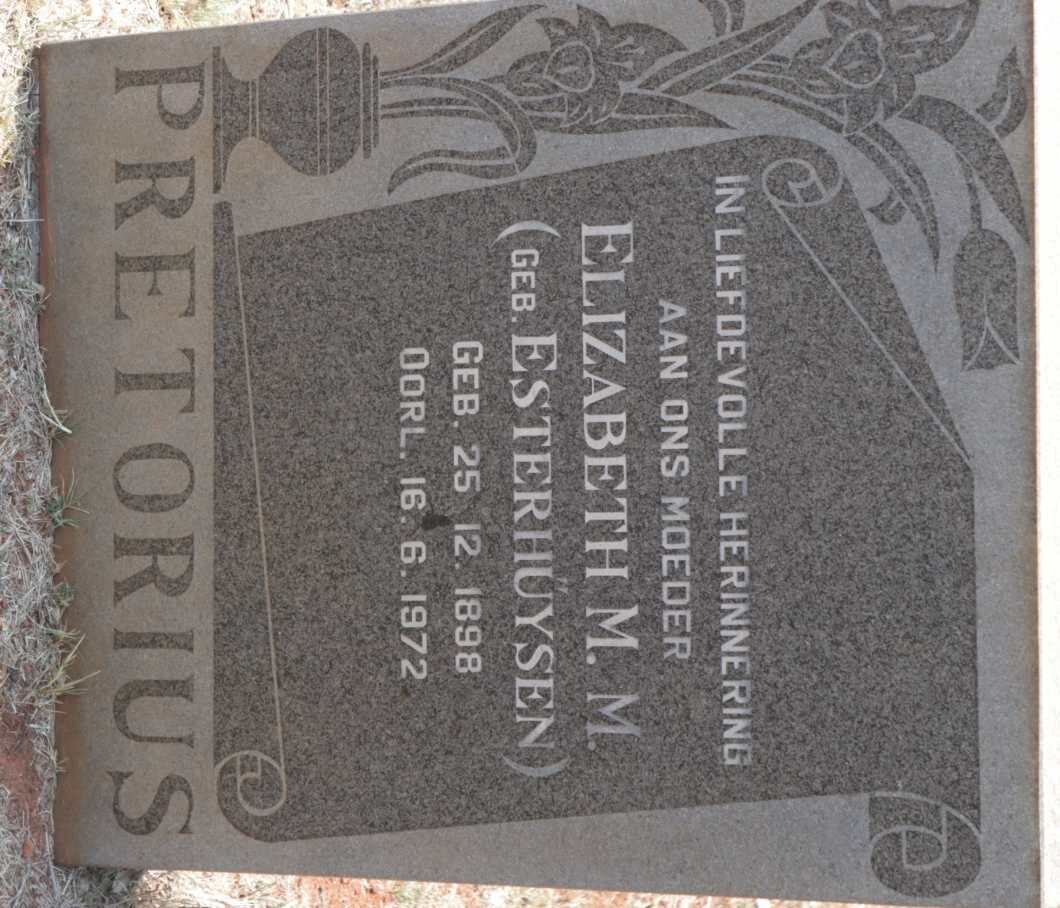 PRETORIUS Elizabeth M.M. nee ESTERHUYSEN 1898-1972