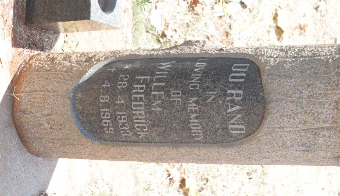 RAND Willem Fredrick, du 1933-1969