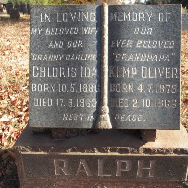 RALPH Kemp Oliver 1875-1966 &amp; Chloris Ida 1886-1963