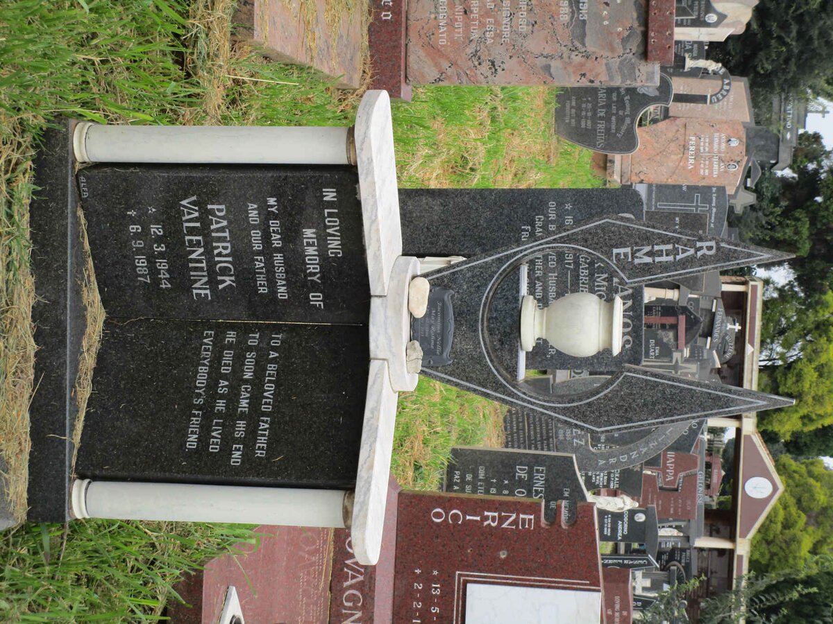 RAHME Patrick Valentine 1944-1987 &amp; Jacomina Nellie May 1946-2015