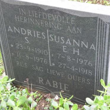 RABIE Andries S. 1910-1976 &amp; Susanna E.H. 1918-1976
