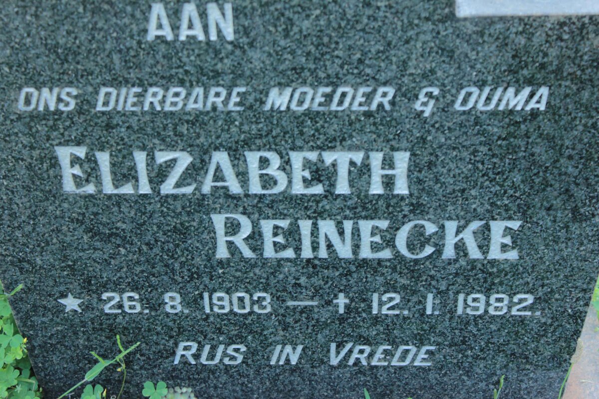 REINECKE Elizabeth 1903-1982