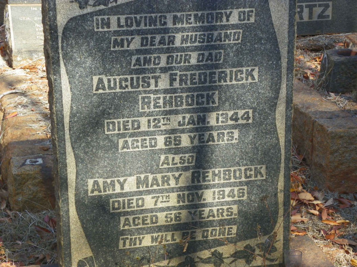 REHBOCK August Frederick -1944 &amp; Amy Mary -1946