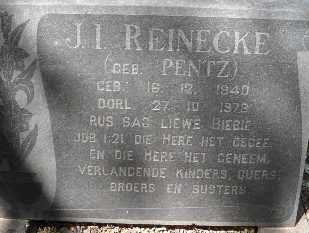 REINECKE J.I. nee PENTZ 1940-1973