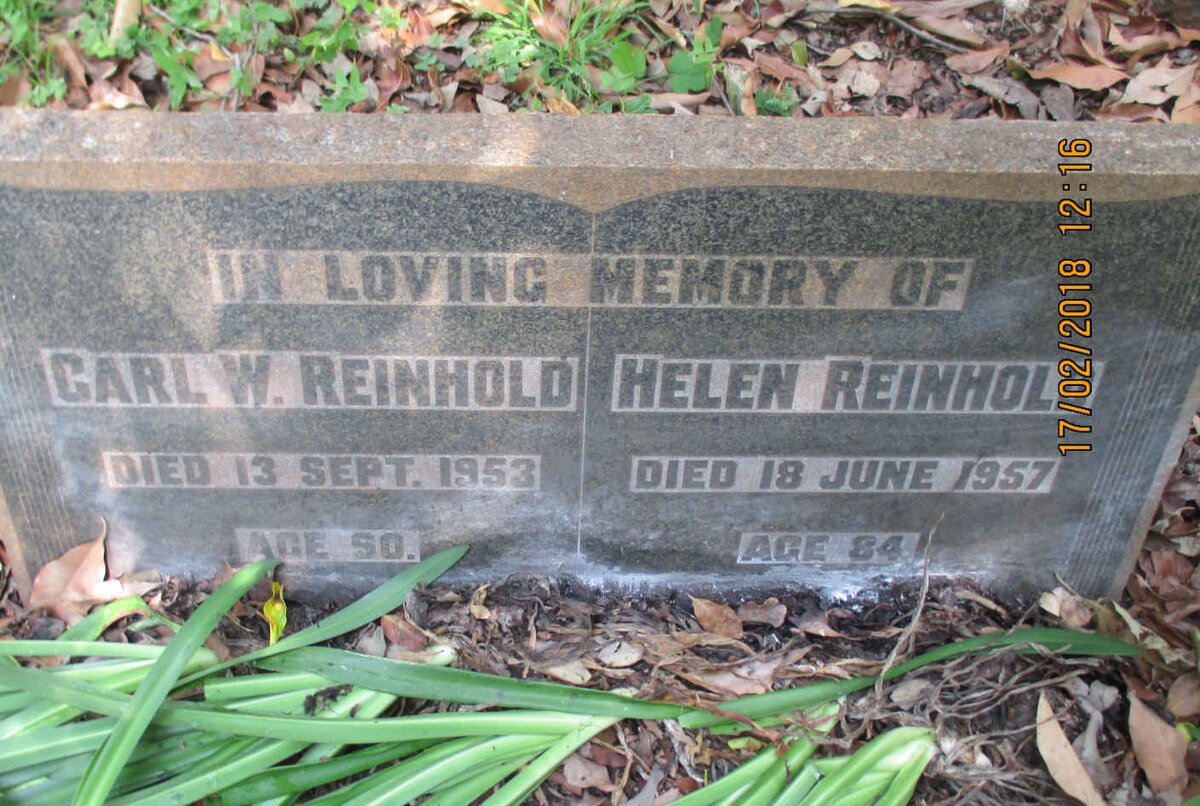 REINHOLD Carl W. -1953 &amp; Helen -1957