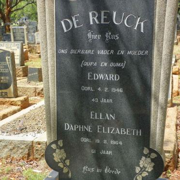 REUCK Edward, de -1946 &amp; Ellan Daphne Elizabeth -1964