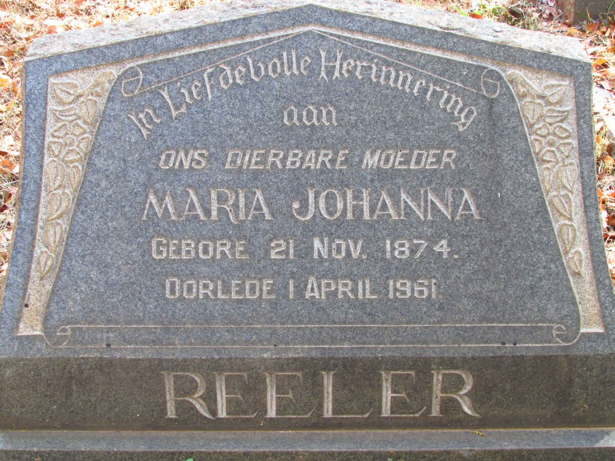 REELER Maria Johanna 1874-1961