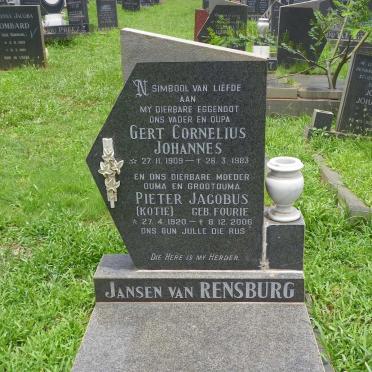 RENSBURG Gert Cornelius Johannes, Jansen van 1909-1983 &amp; Pieter Jacobus FOURIE 1920-2006