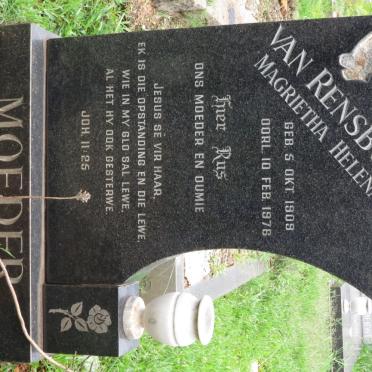 RENSBURG Magrietha Helena, van 1909-1976