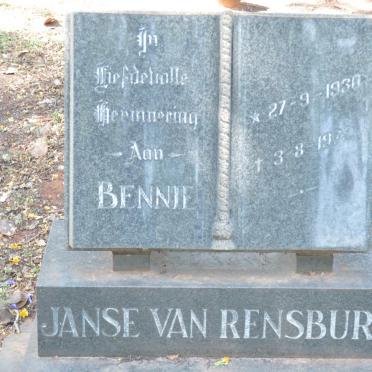 RENSBURG Bennie, Janse van 1930-1975