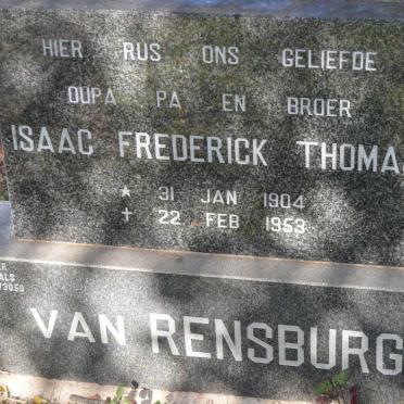 RENSBURG Isaac Frederick Thomas, van 1904-1953