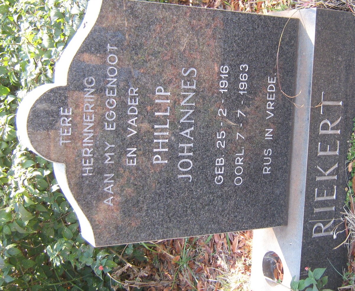 RIEKERT Phillip Johannes 1916-1963