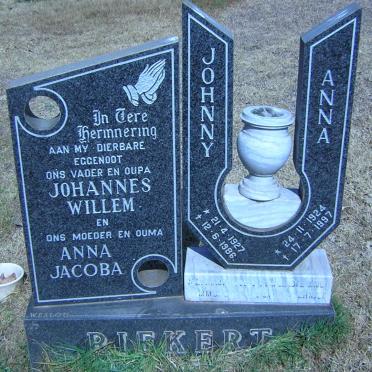 RIEKERT Johannes Willem 1927-1986 &amp; Anna Jacoba 1924-1997