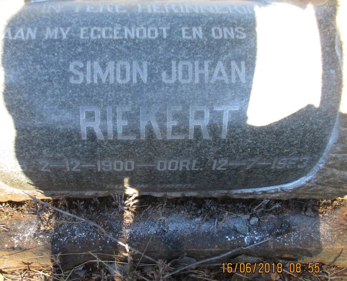 RIEKERT Simon Johan 1900-1953