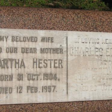 ROGERS Charles Edward 1904-1994 &amp; Martha Hester 1904-1957