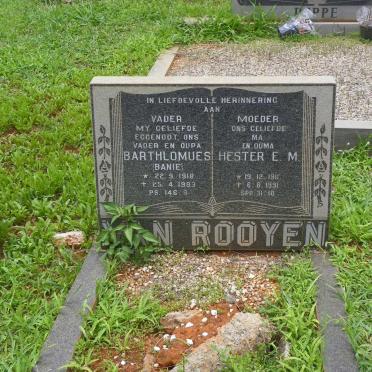 ROOYEN Barthlomeus, van 1918-1983 &amp; Hester E.M. 1911-1991