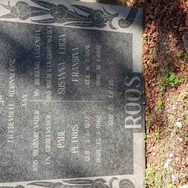 ROOS Paul Petrus 1872-1962 &amp; Susanna Lucia Fransina 1876-1960
