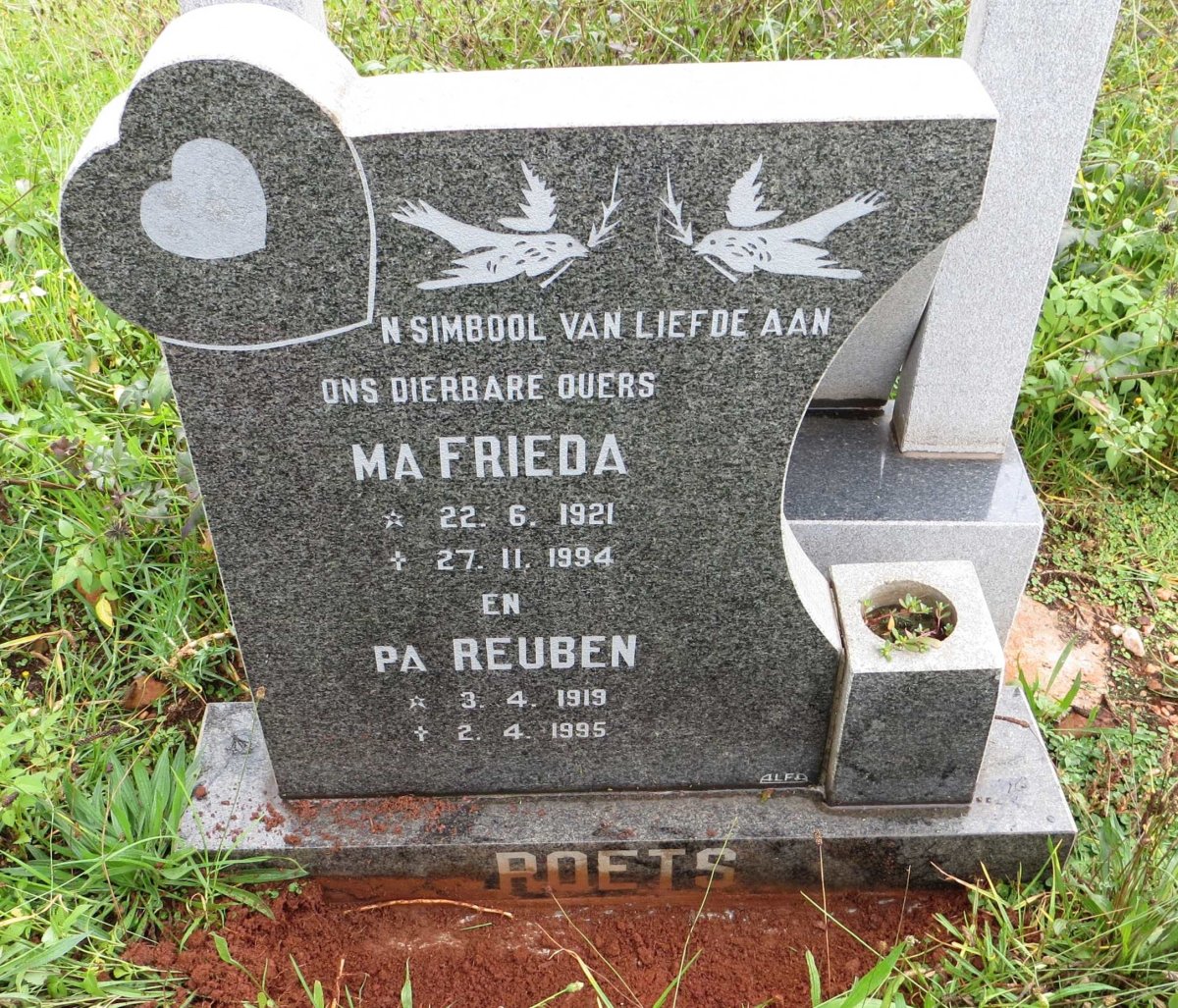 ROETS Reuben 1919-1995 &amp; Frieda 1921-1994