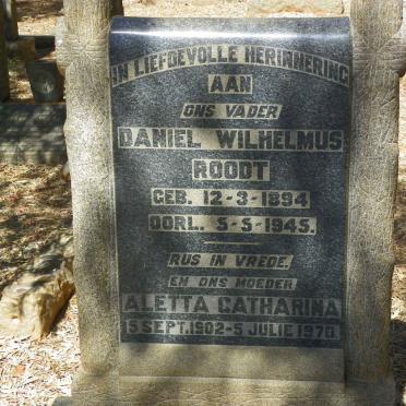 ROODT Daniel Wilhelmus 1894-1945 &amp; Aletta Catharina 1902-1970