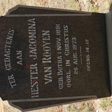 ROOYEN Hester Jacomina, van 1891-1973