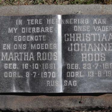 ROOS Christiaan Johannes 1895-1981 &amp; Martha 1891-1970
