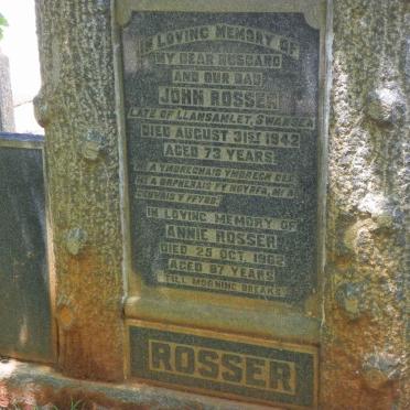 ROSSER John -1942 &amp; Annie -1962