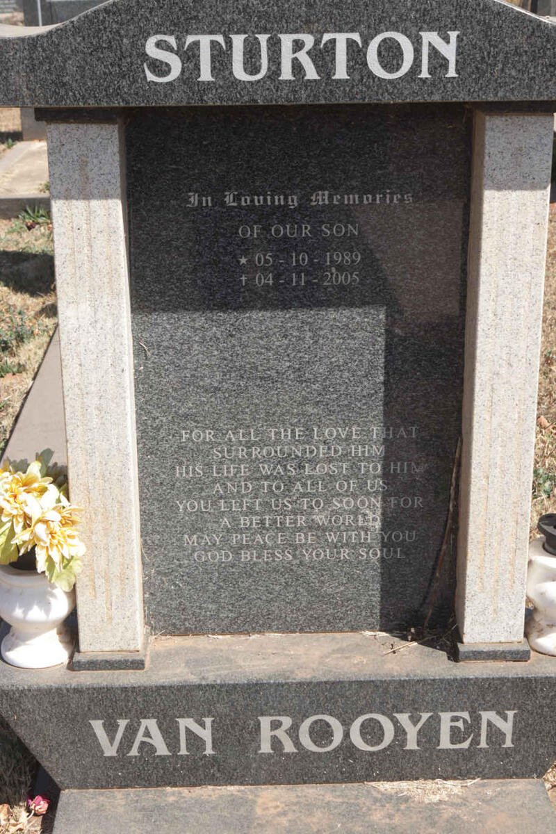 ROOYEN Sturton, van 1989-2005